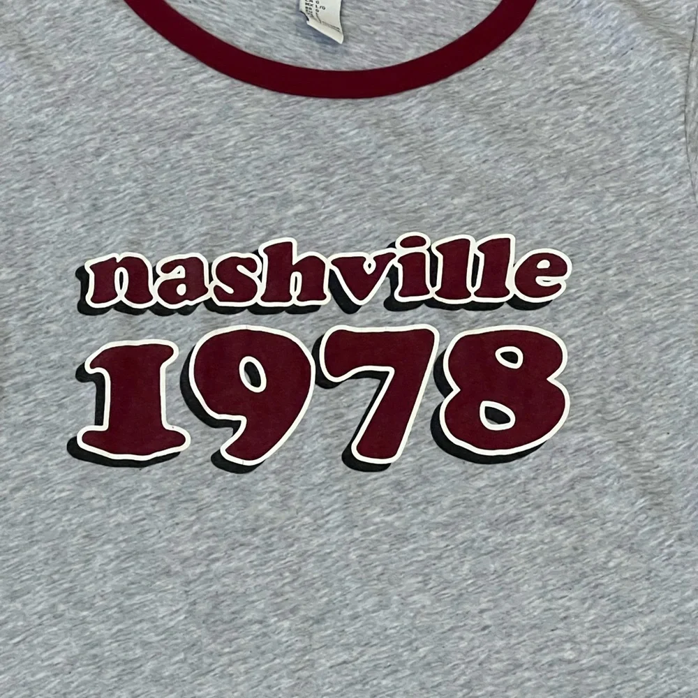 FOREVER 21 NASHVILLE 1978 t-shirt Large short sleeve gray - Picture 2 of 3